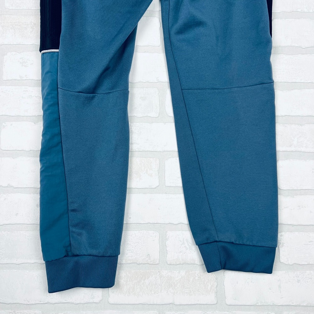 Adidas Originals Mens Teal Navy Blue‎ Colorblock Trefoil Track Pants Joggers - Picture 7 of 12